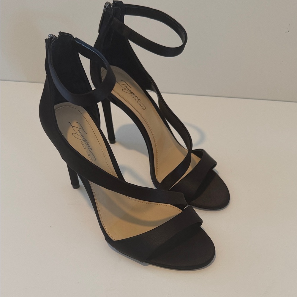 Vince Camuto Black Ankle Strap Heels